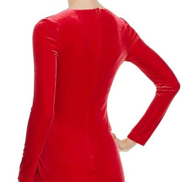 Black Halo Miramar Sheath Dress in Black w/ Silver Pinstripe - Picture 10 of 11